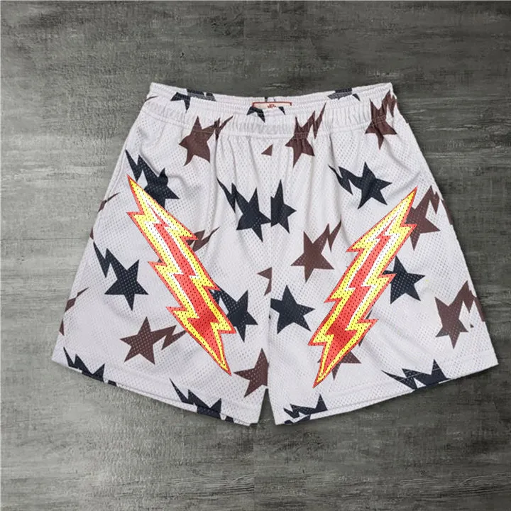 Personalized lightning print sports shorts