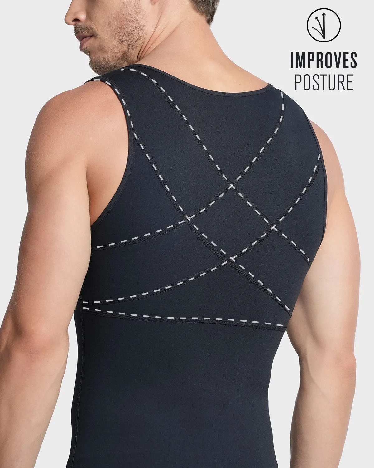 Post-Surgical Compression Vest with Double-Layered Fabric in Abs and Back