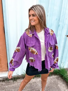 Queen Of Football Corduroy Jacket Purple