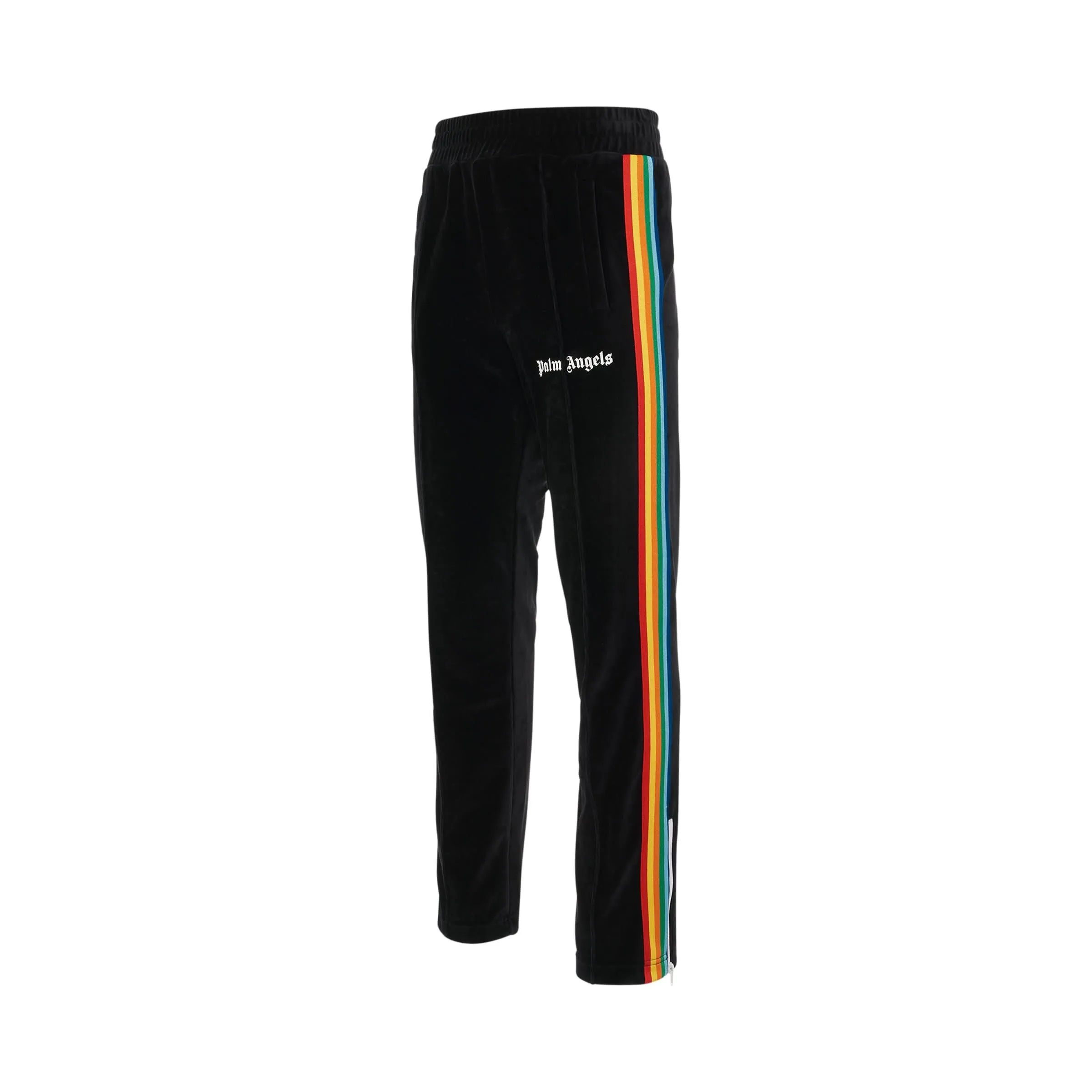 Rainbow Chenille Track Pants in Black/White