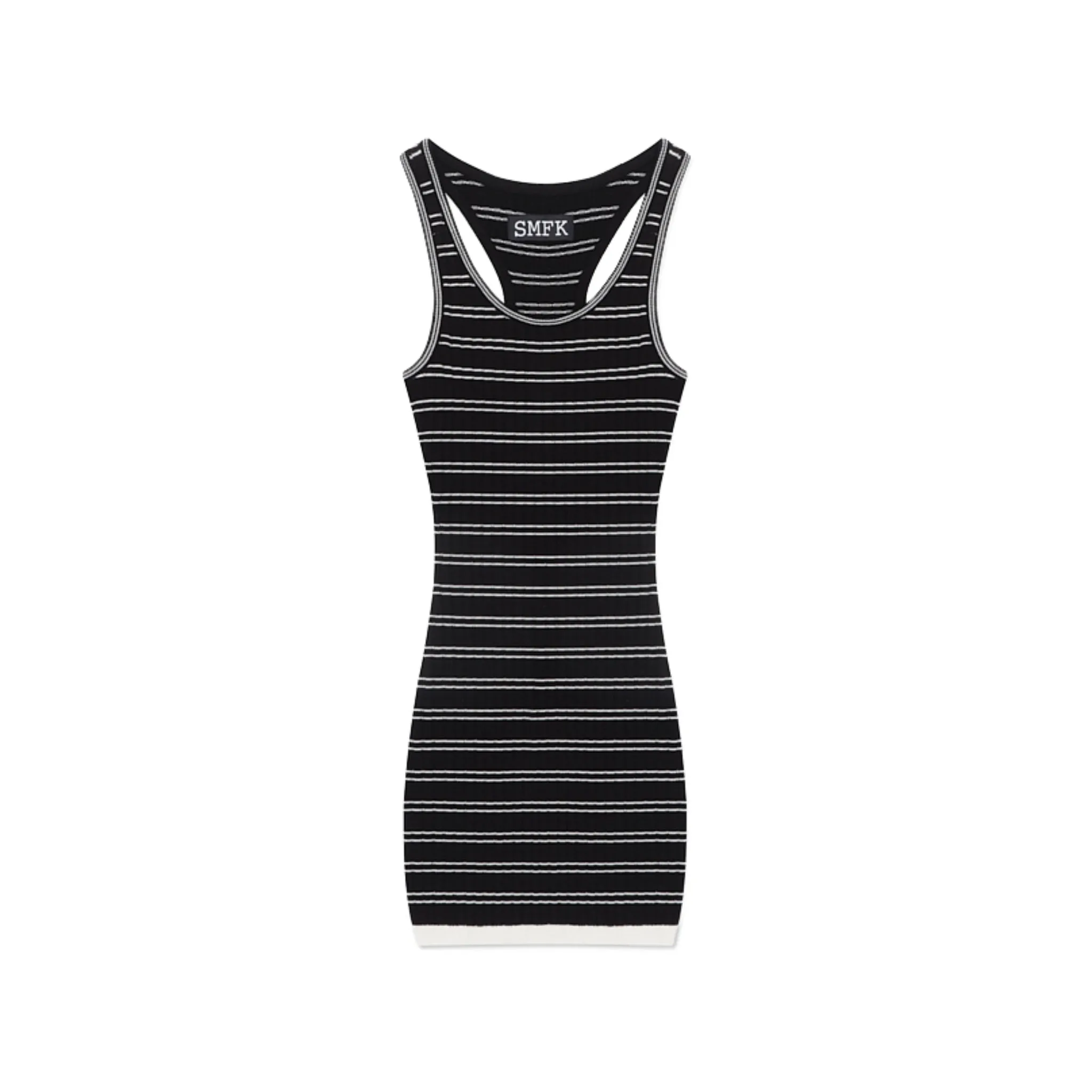 Retro Campus Striped Sports Tank Dress Black