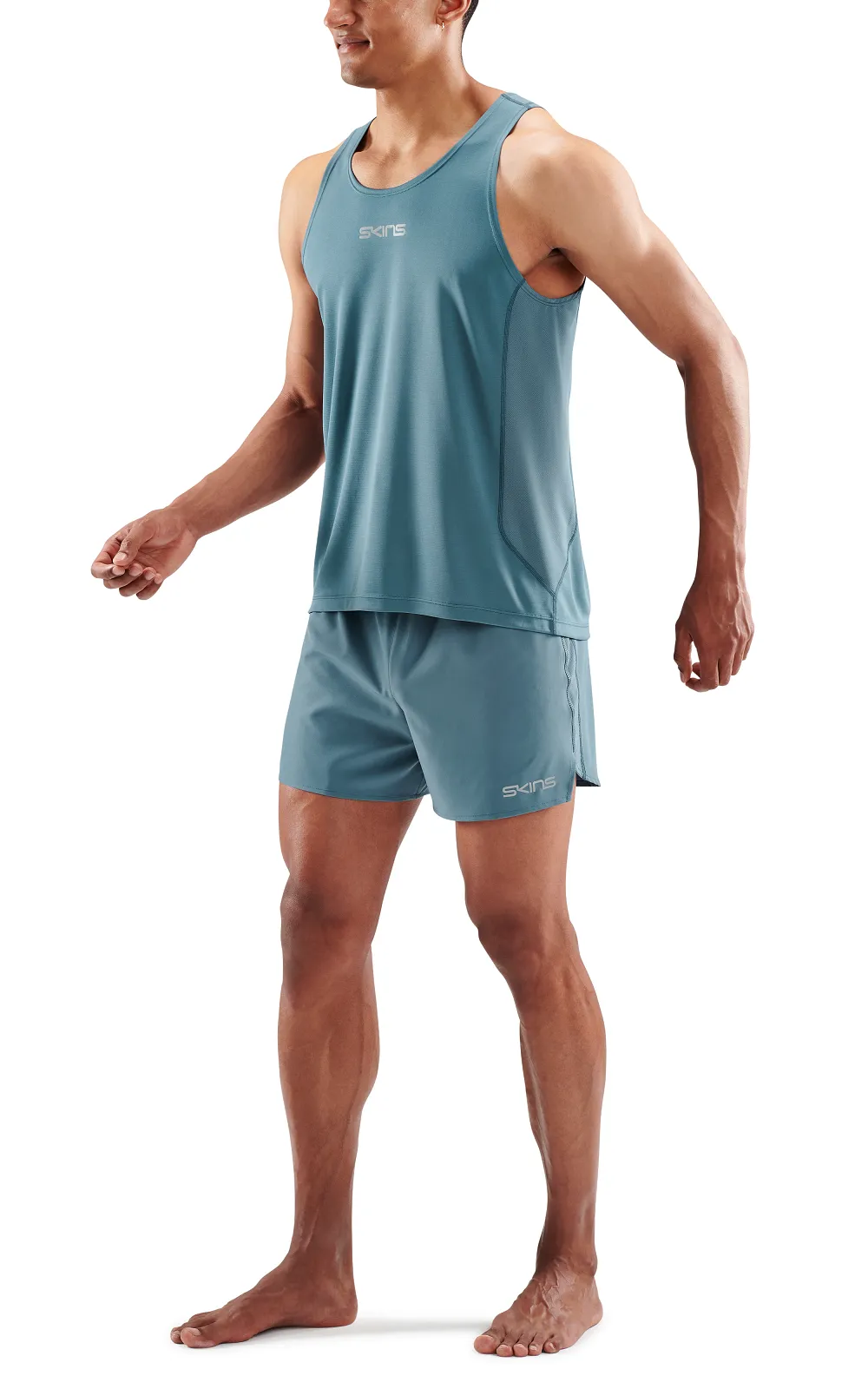 SKINS Men's Activewear Singlet 3-Series - Blue Grey