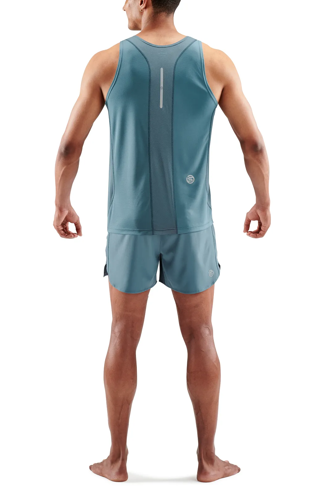 SKINS Men's Activewear Singlet 3-Series - Blue Grey