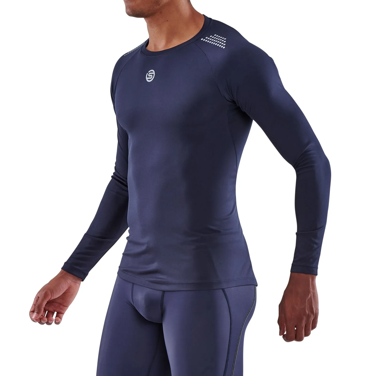 Skins Men's Long Sleeve Tops 3-Series - Navy Blue -ST01504569010