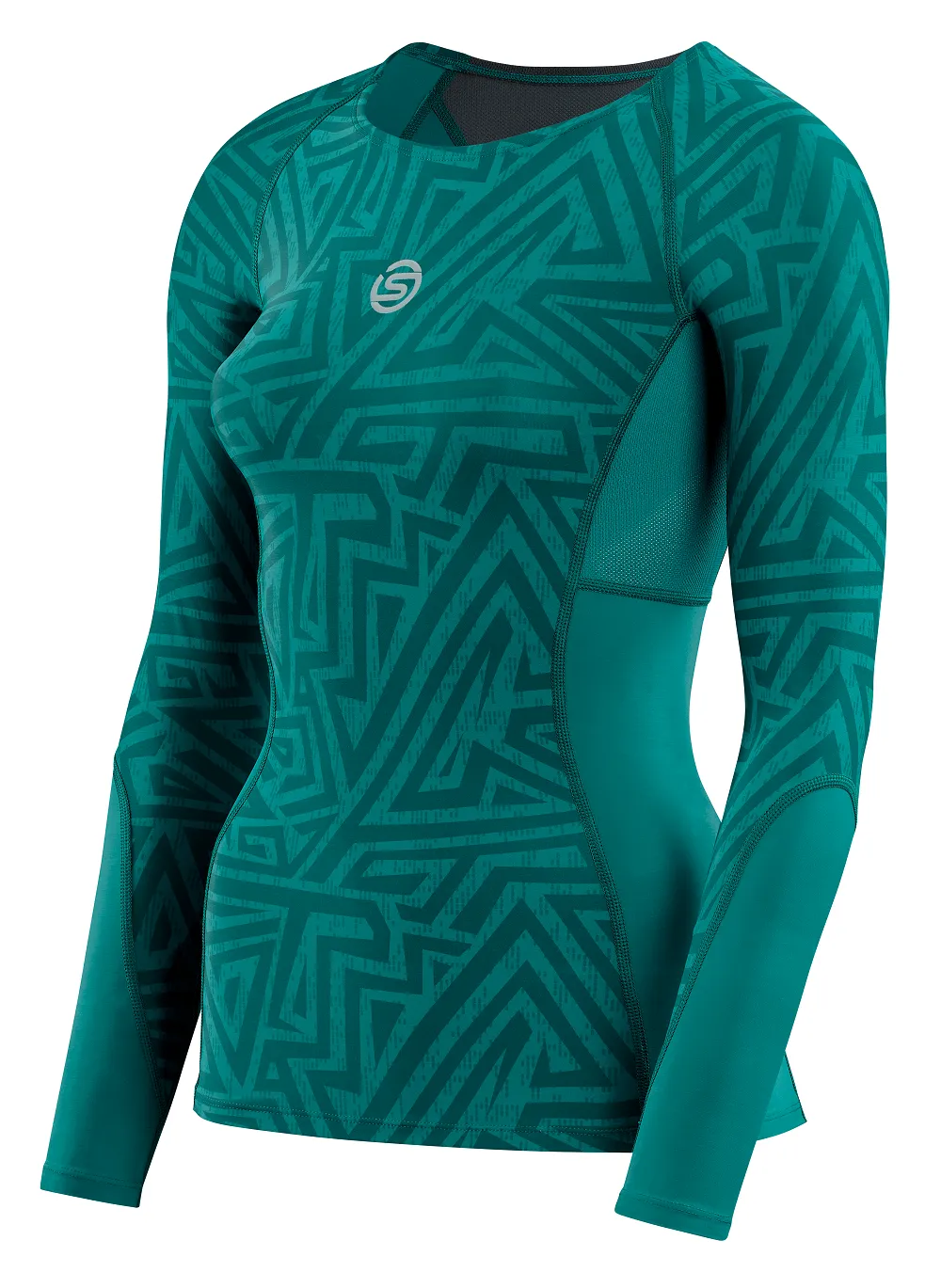 Skins Women's Compression Long Sleeve Tops 3-Series - Lt. Teal Angle