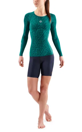 Skins Women's Compression Long Sleeve Tops 3-Series - Lt. Teal Angle