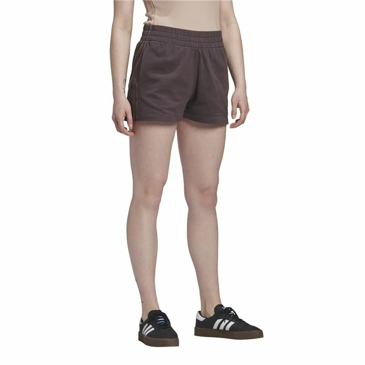 Sports Shorts For Women Adidas Originals 3 Stripes Brown