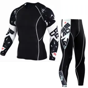 Sportswear Rash Guard Sport Shirt Men Compression Pants Gym Running Shirt Men Fitness Leggings Clothes Tight Suit