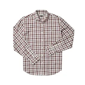 Spread Collar Twill Gabardine Shirt (Mustang/Syrah)