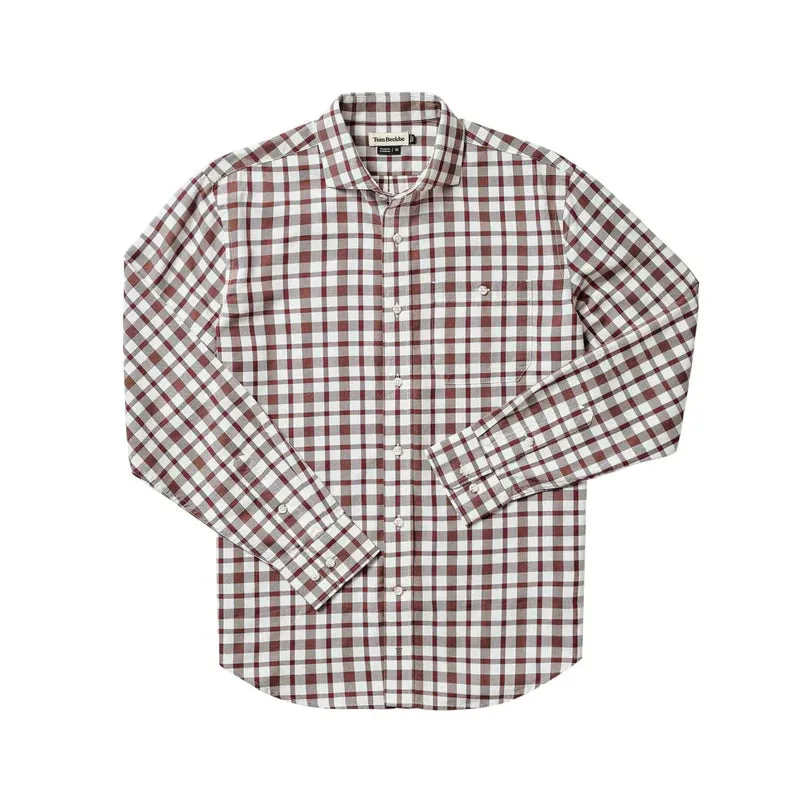 Spread Collar Twill Gabardine Shirt (Mustang/Syrah)