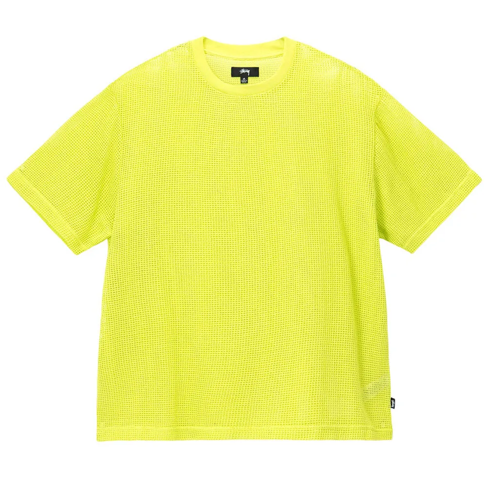 STÜSSY COTTON MESH SS CREW TEE // LIME