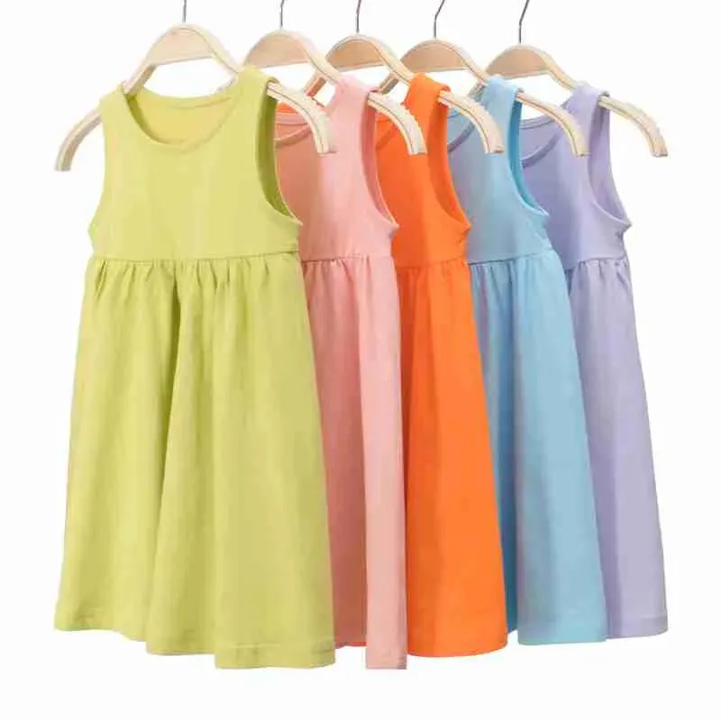 Toddler Girl Solid Tank Sleeveless Dress