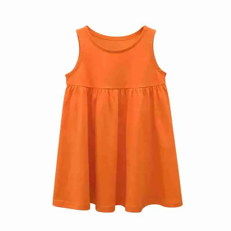 Toddler Girl Solid Tank Sleeveless Dress