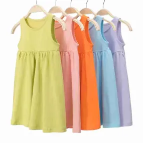 Toddler Girl Solid Tank Sleeveless Dress