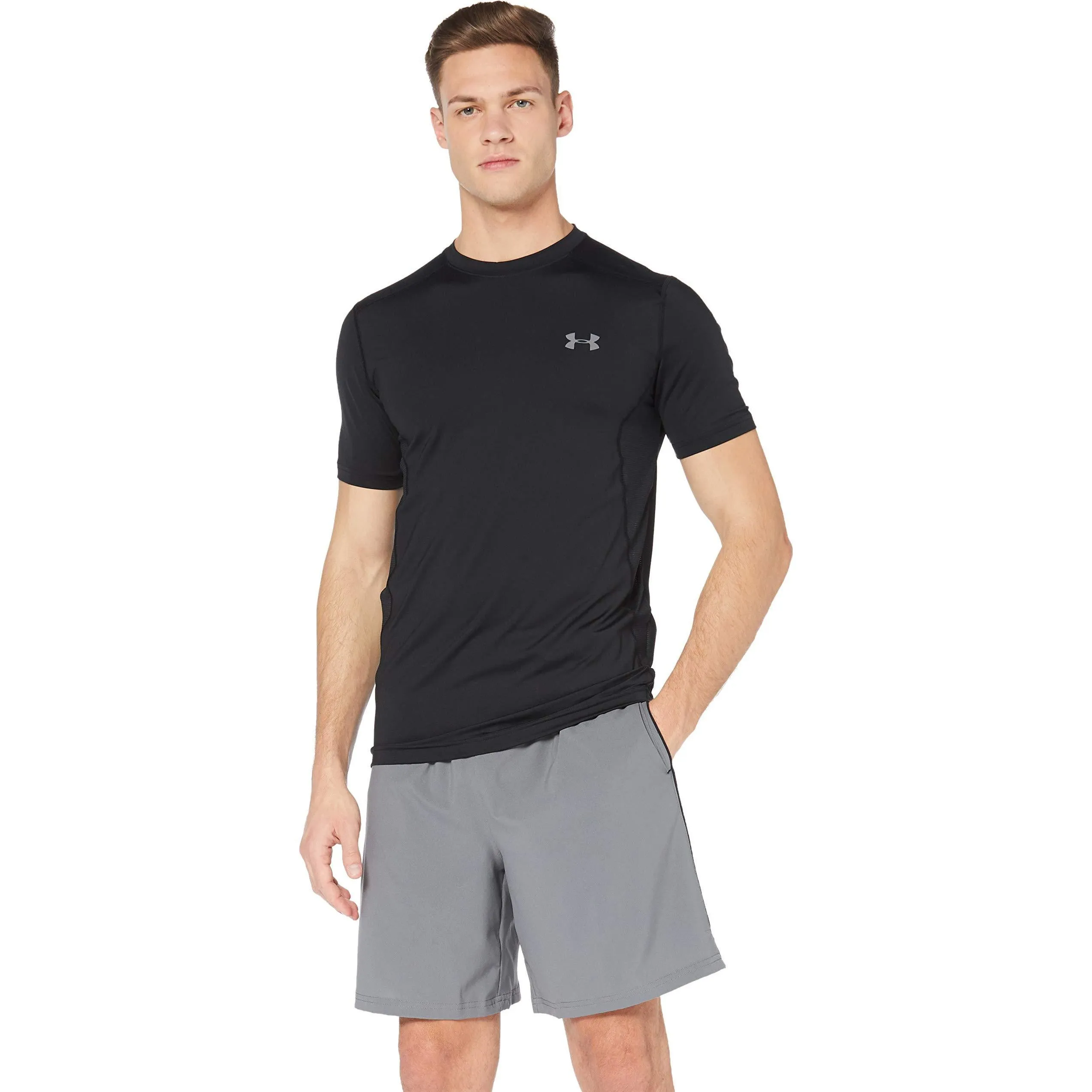 Under Armour Men's Raid Short Sleeve T-Shirt, Black/Graphite