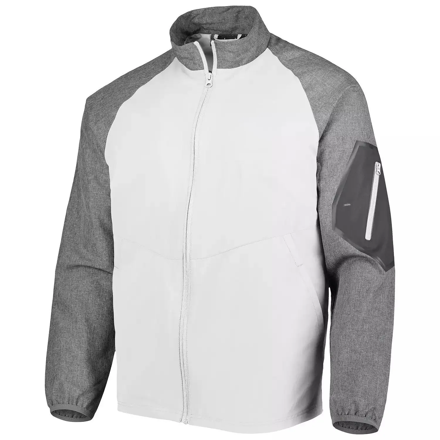 White Full-Zip Windbreaker Jacket