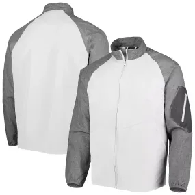 White Full-Zip Windbreaker Jacket