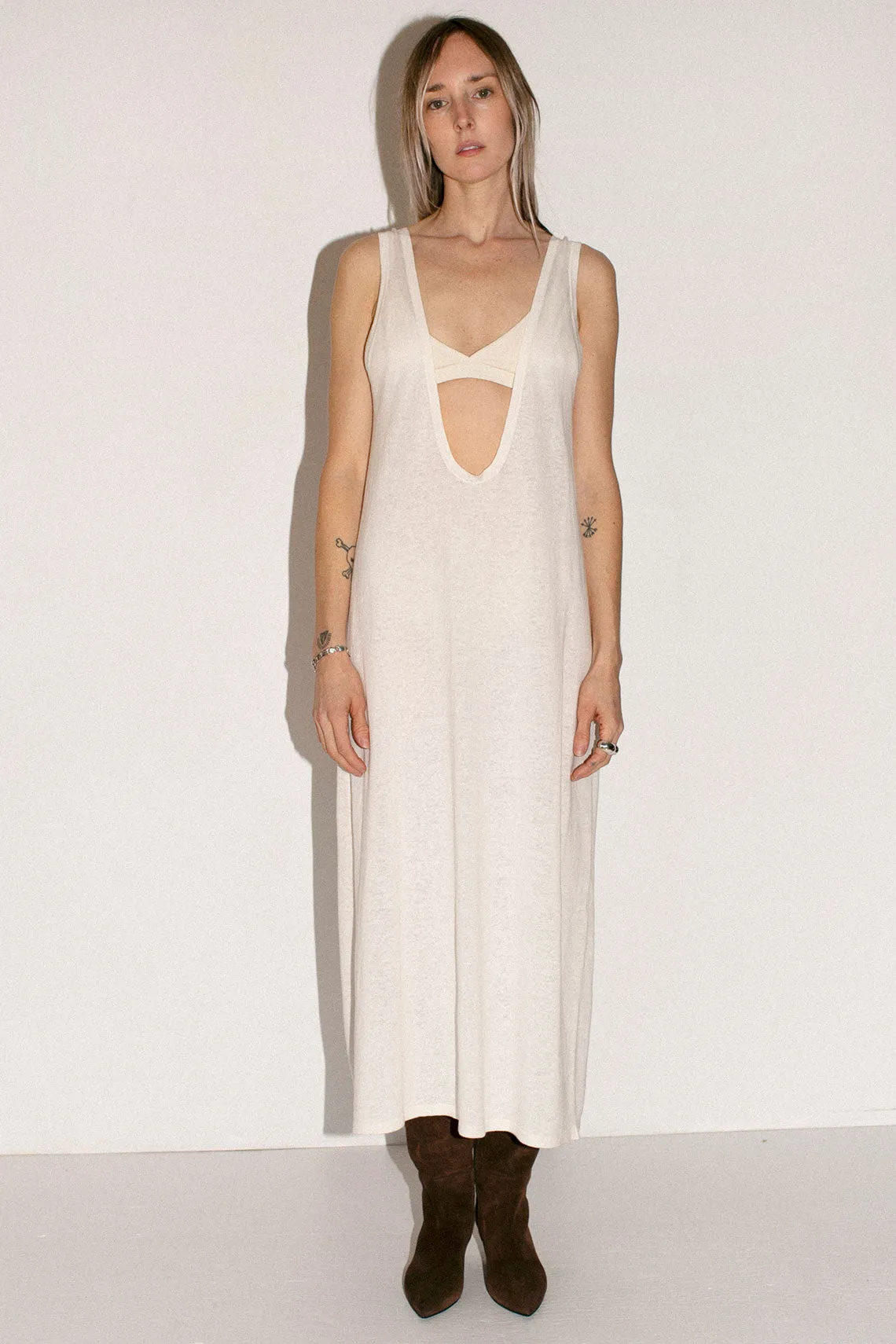 White U Tank Dress