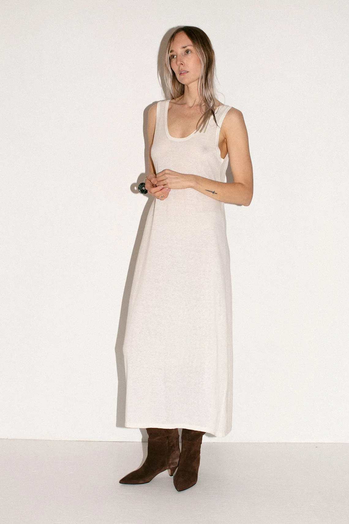 White U Tank Dress