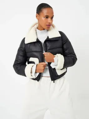 Women Black Puffer Jacket By TJS