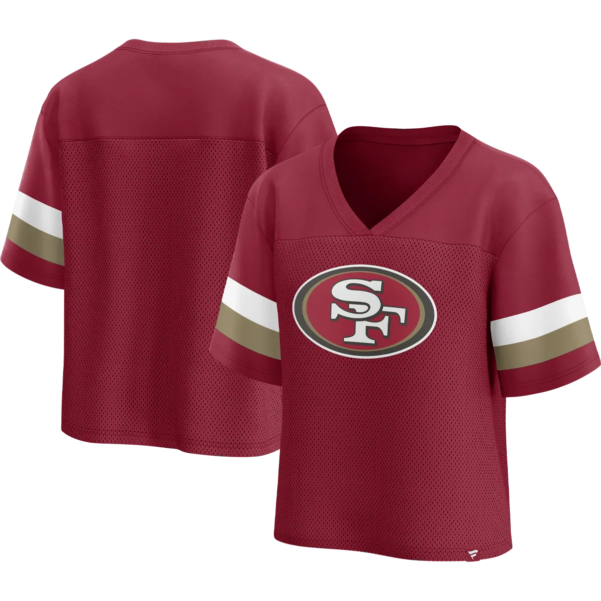 Women's 49ers Fundamentals Cropped Mesh Top