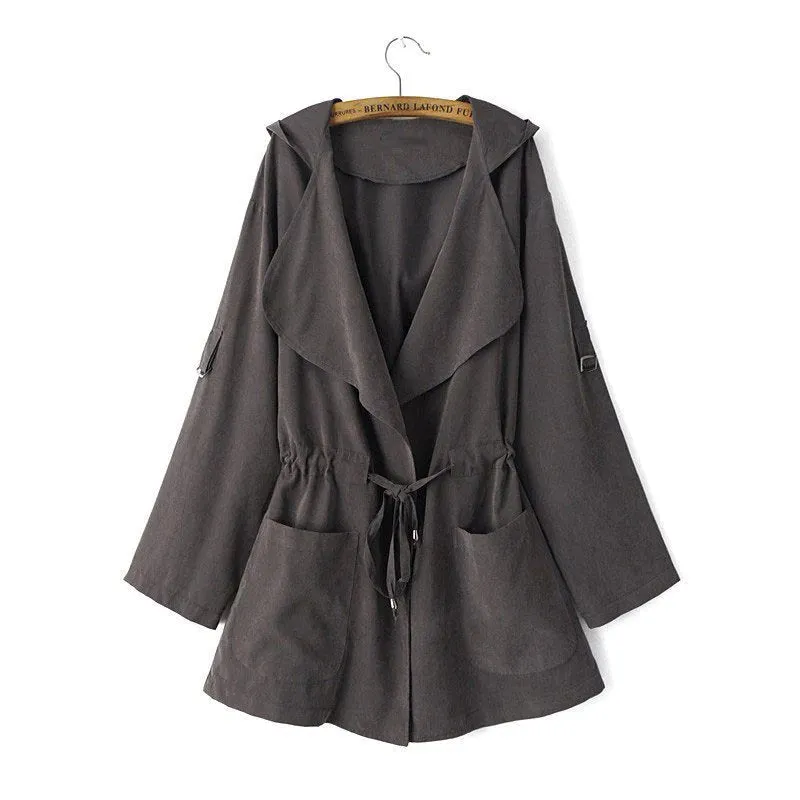 Women's Spring/Autumn Casual Loose Hooded Coat