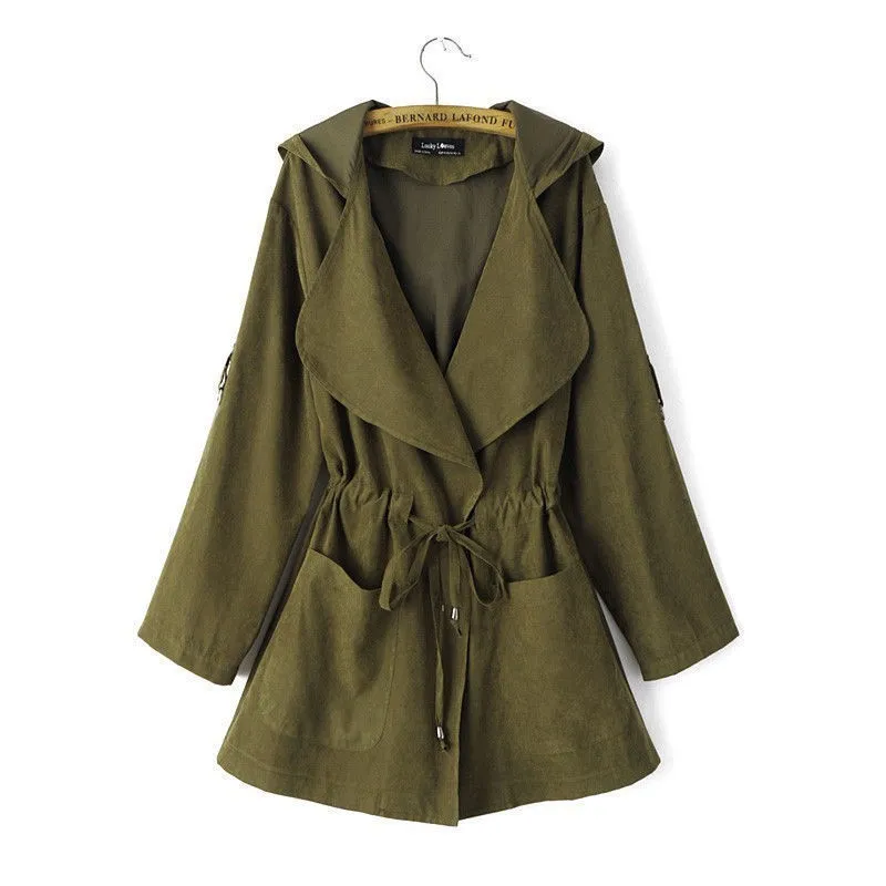 Women's Spring/Autumn Casual Loose Hooded Coat