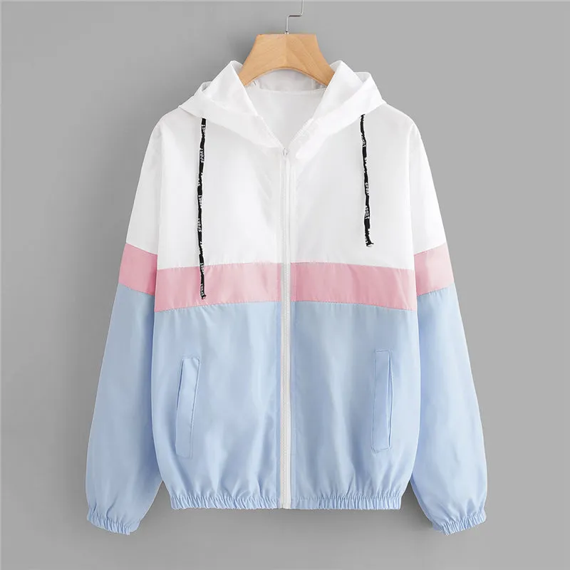 Women's Spring/Autumn Hooded Windbreaker