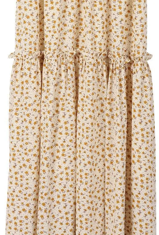 Womens Yellow Floral Tank Dress